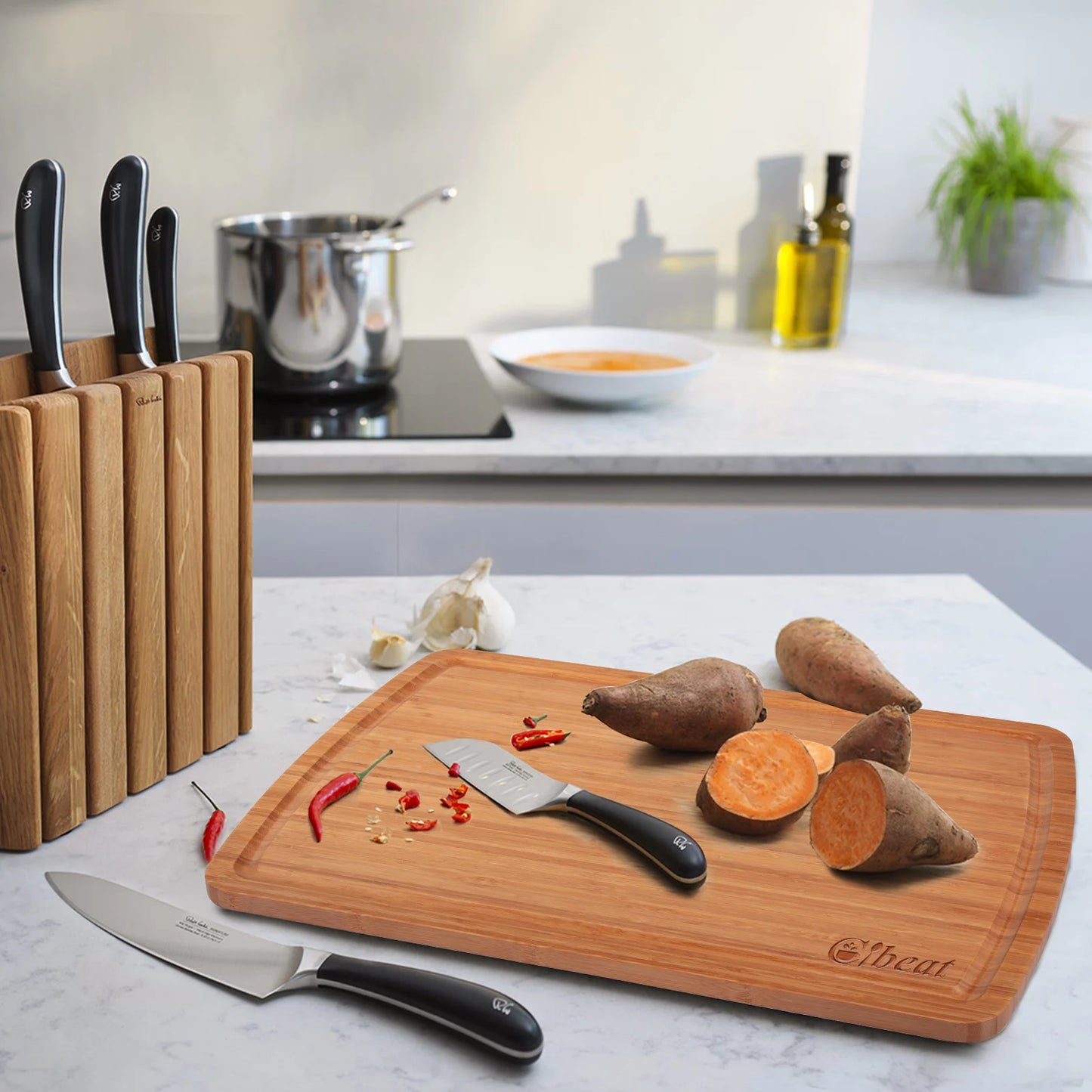 76x51cm Extra Large Cutting Board Bamboo Charcuterie Board