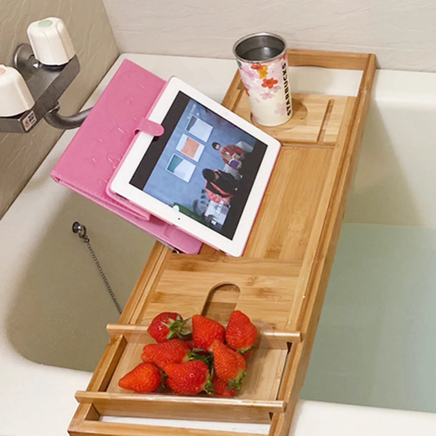 Bathtub Caddy Tray BambooTub Shelf