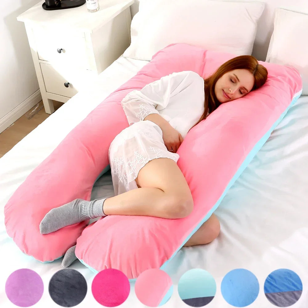 Soft Fleece Pregnant Pillow Multi Function Side Protect Cushion