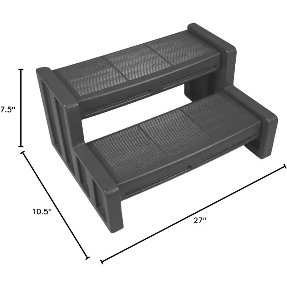 Resin Multi-Position Home Spa and Hot Tub Steps, 29 Inch, Gray