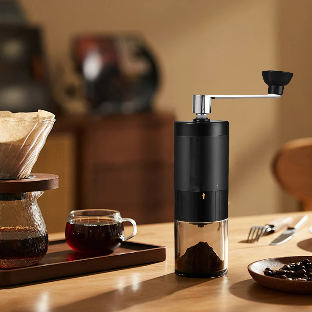 Manual Coffee Bean Grinder Detachable And Adjustable 5-Stage