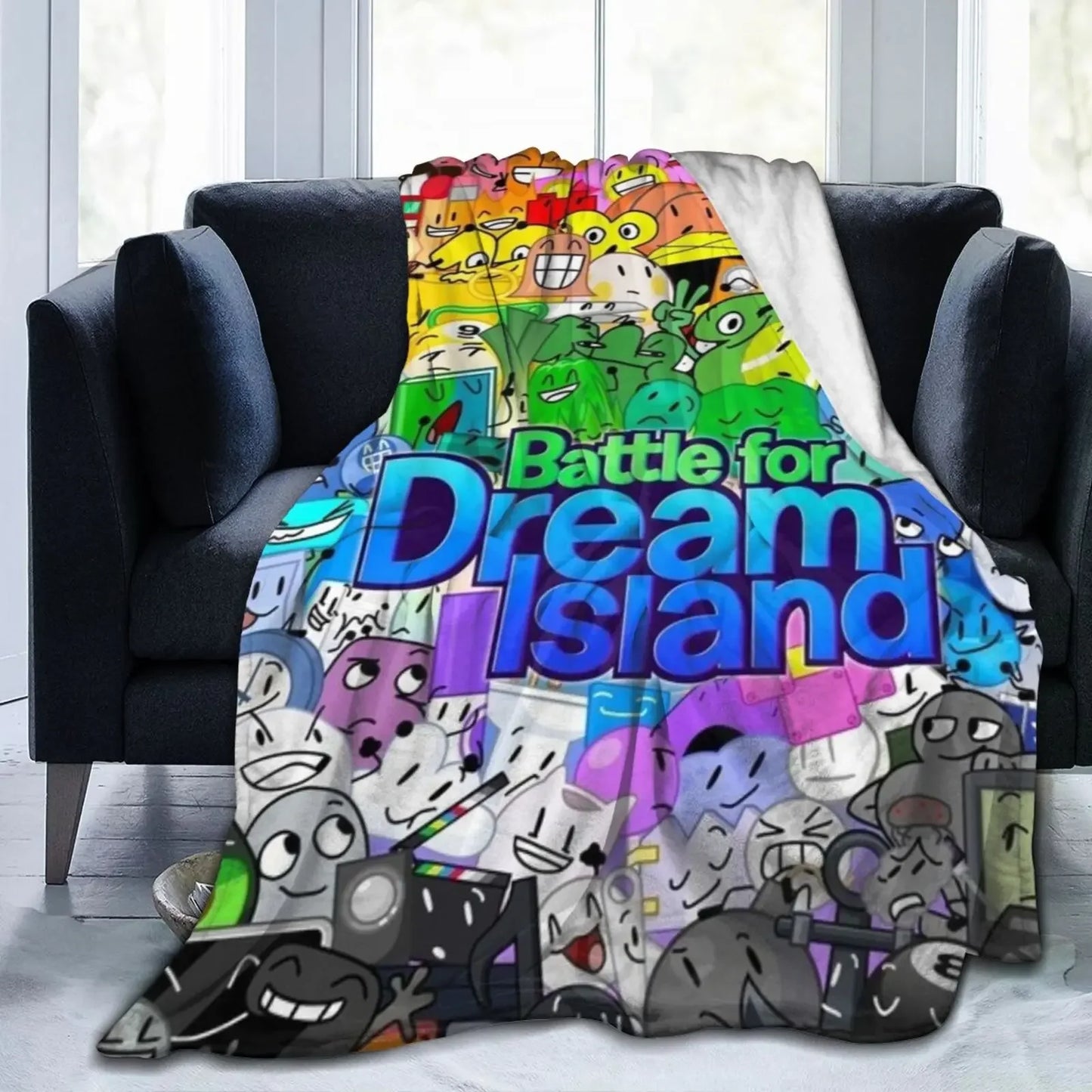 Funny Ultra-Soft Flannel Blanket , Anime Characters Lightweight Throw