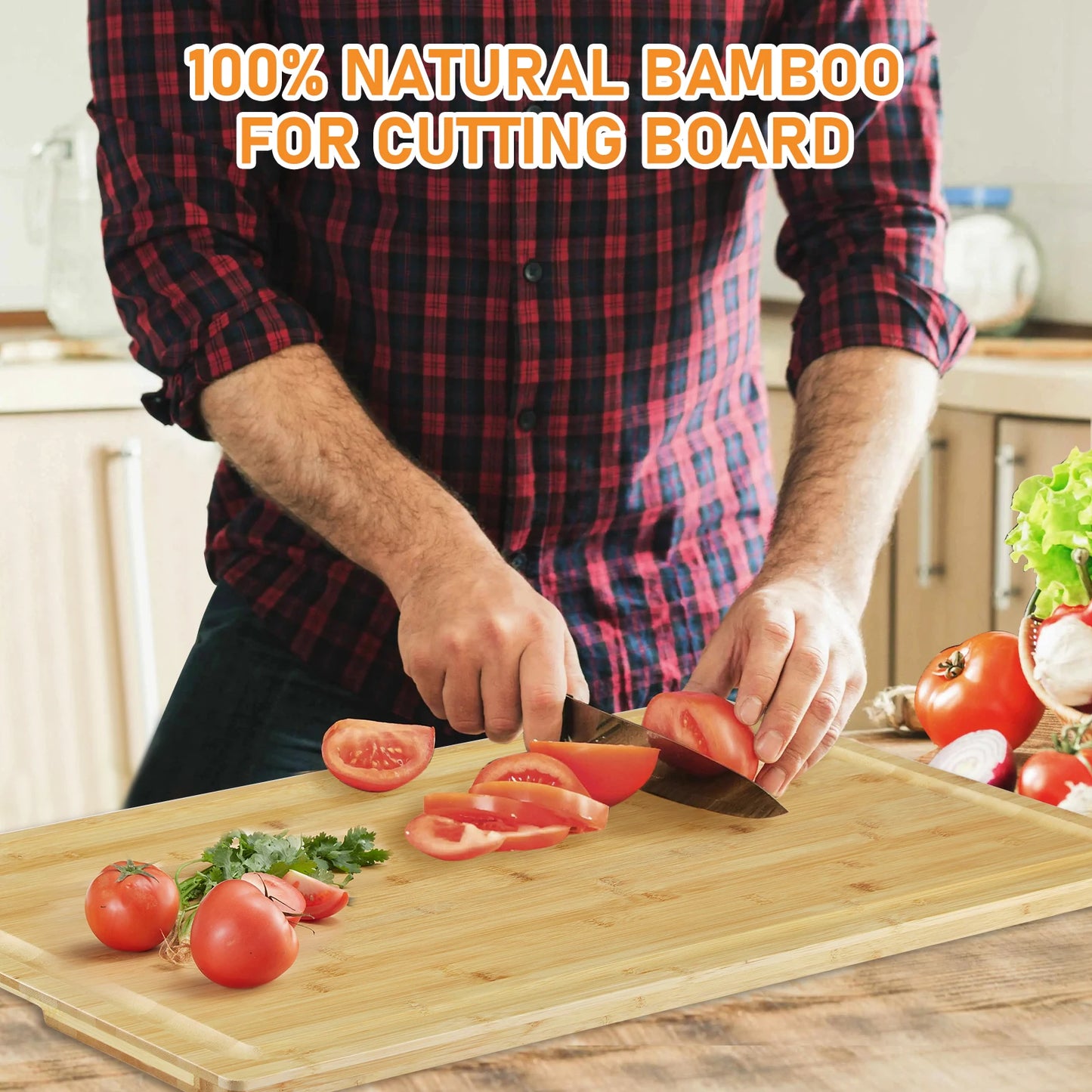 30"x20" Noodle Board Stove Cover with Removable Legs, Bamboo