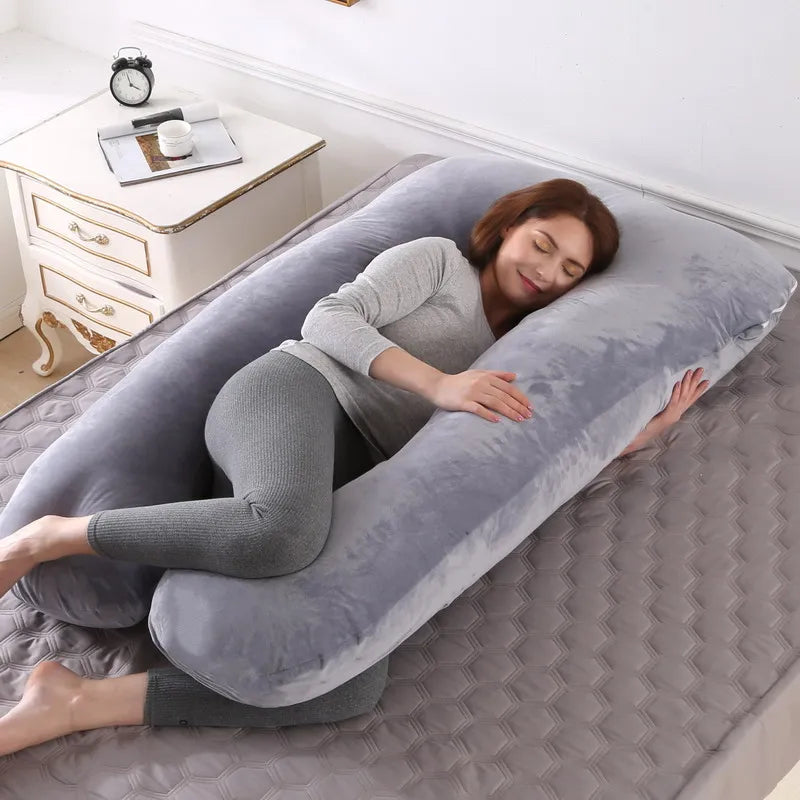 Soft Fleece Pregnant Pillow Multi Function Side Protect Cushion