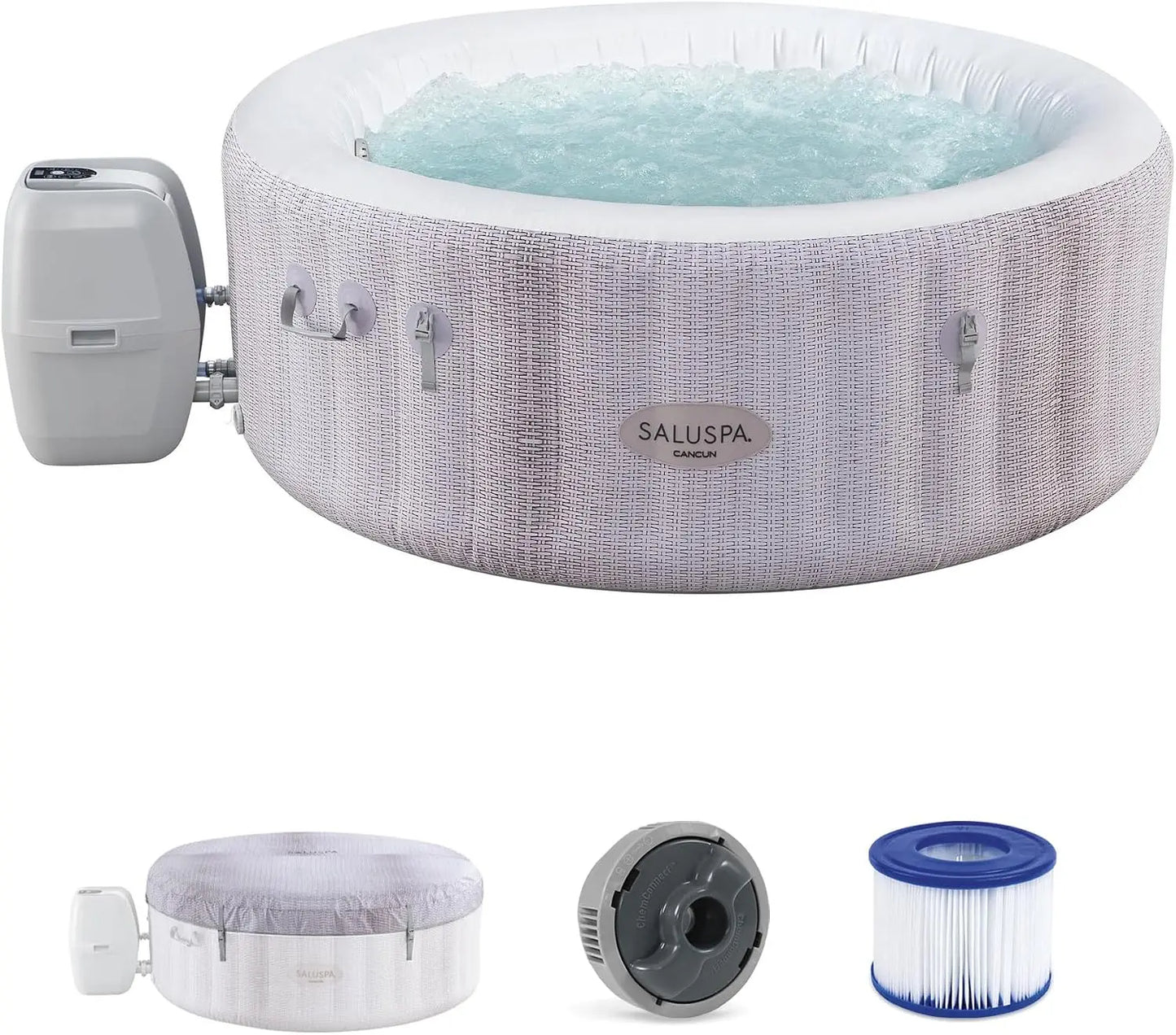 2-4 Person Inflatable Hot Tub, 120 Air Jets, Insulated, Custom