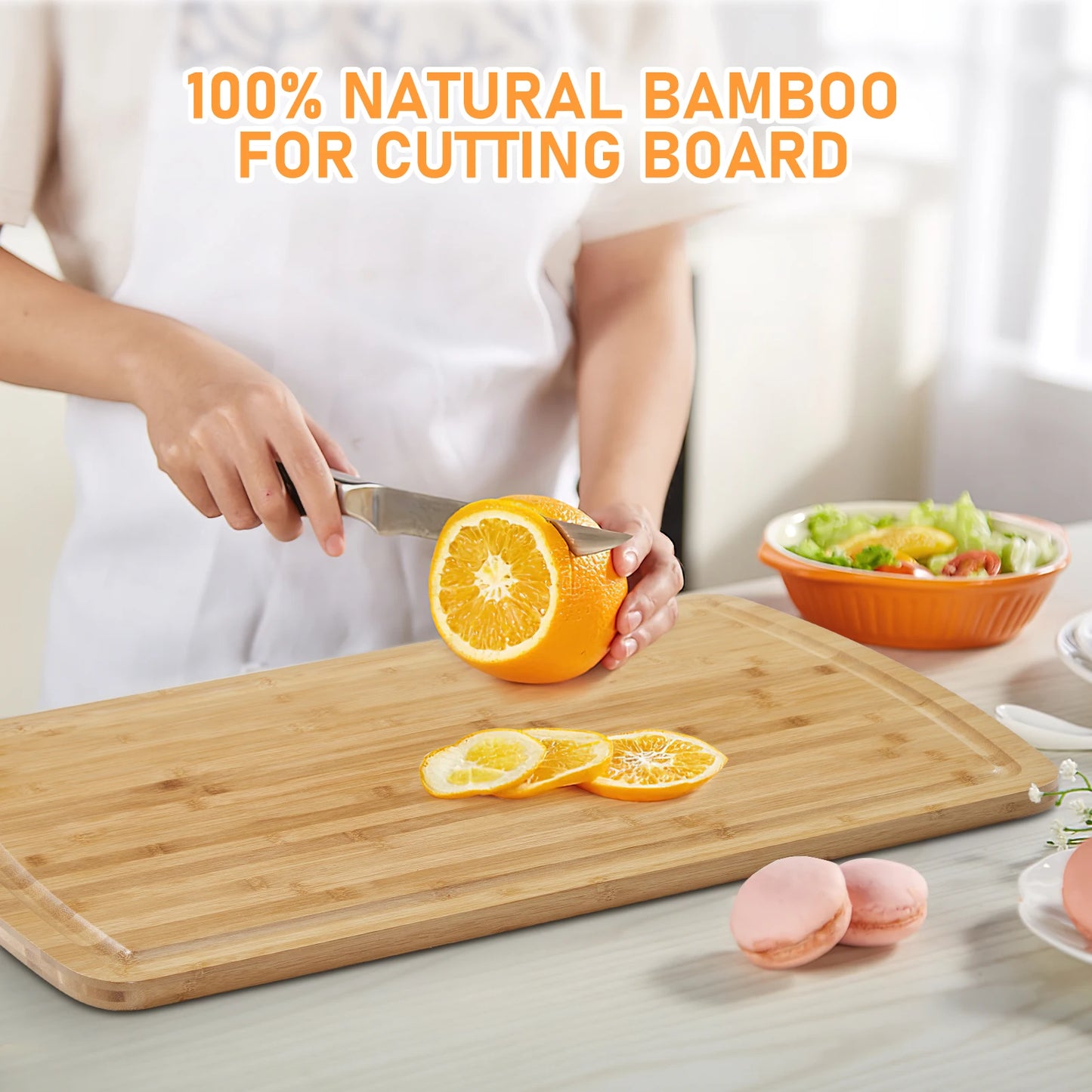 30"x20" Noodle Board Stove Cover with Removable Legs, Bamboo