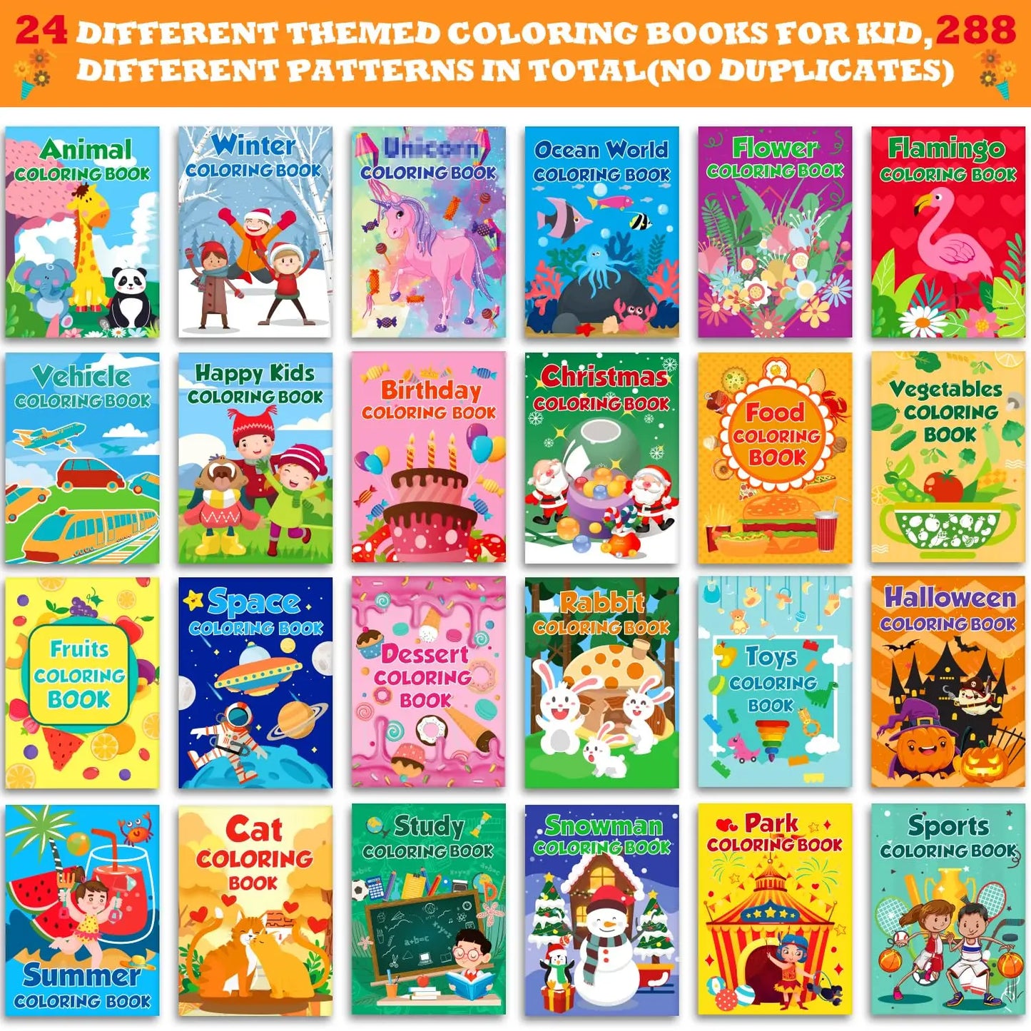 24Pack Small Coloring Books for Kids -24 Stacking Crayons