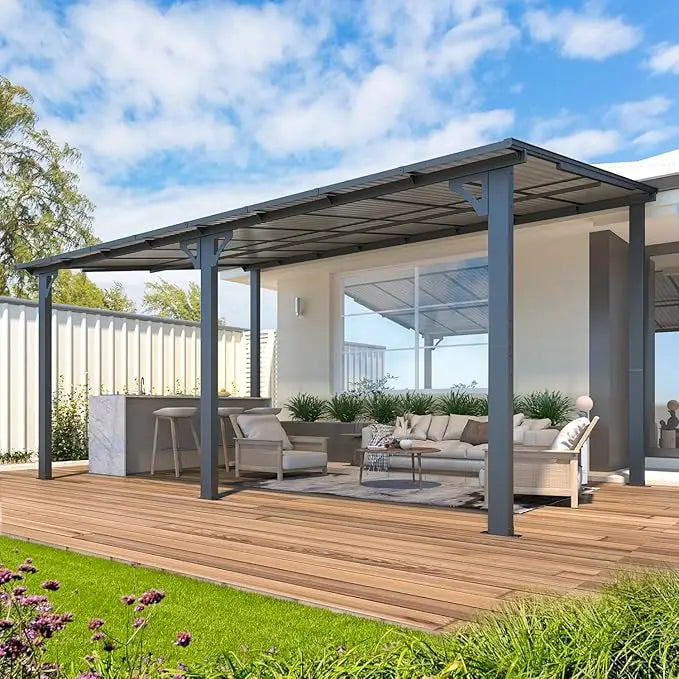 16' X 10' Gazebo White Outdoor Pergola for Patio
