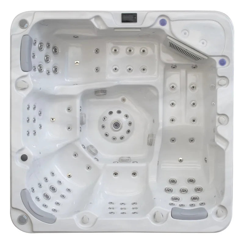 4 Person Outdoor Whirlpool Spa Hot Tub Massage Bathtub Acrylic Jacuzzi with 37 Jets Bluetooth Audio for Home Leisure