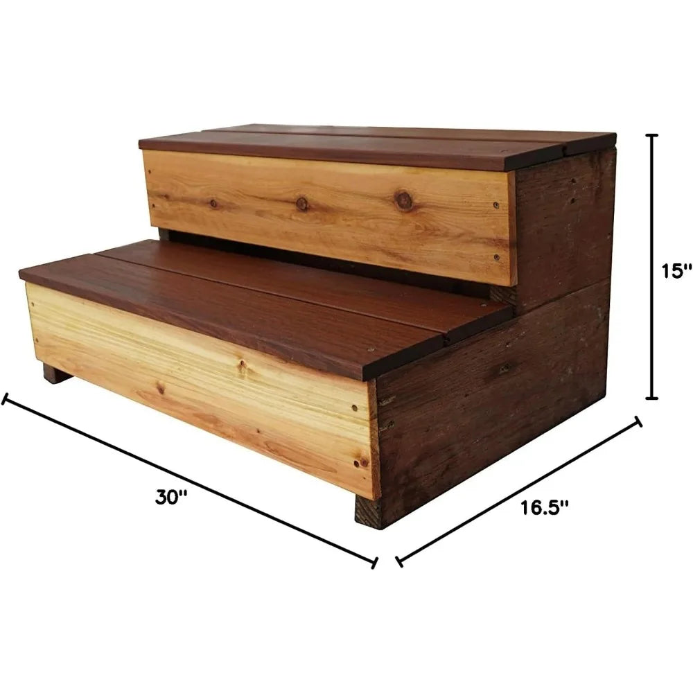 Outdoor Hot Tub Step (Made in The USA) (Mahogany)