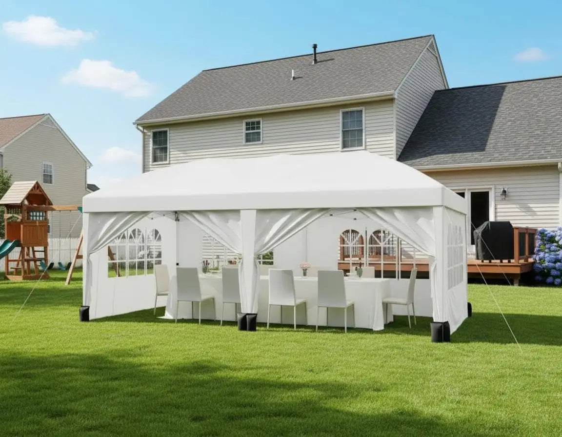 Heavy Duty 10x20 FT Pop Up Canopy Tent, with 6 Waterproof Sidewalls