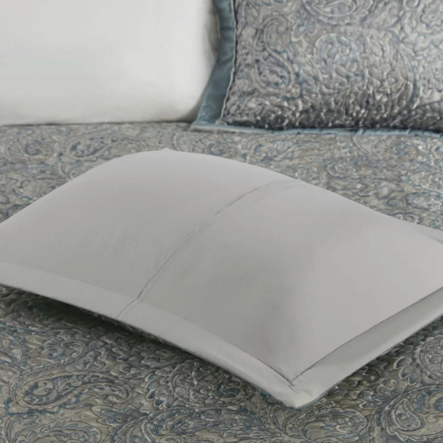5 Piece Jacquard Bedspread Set with Throw Pillows