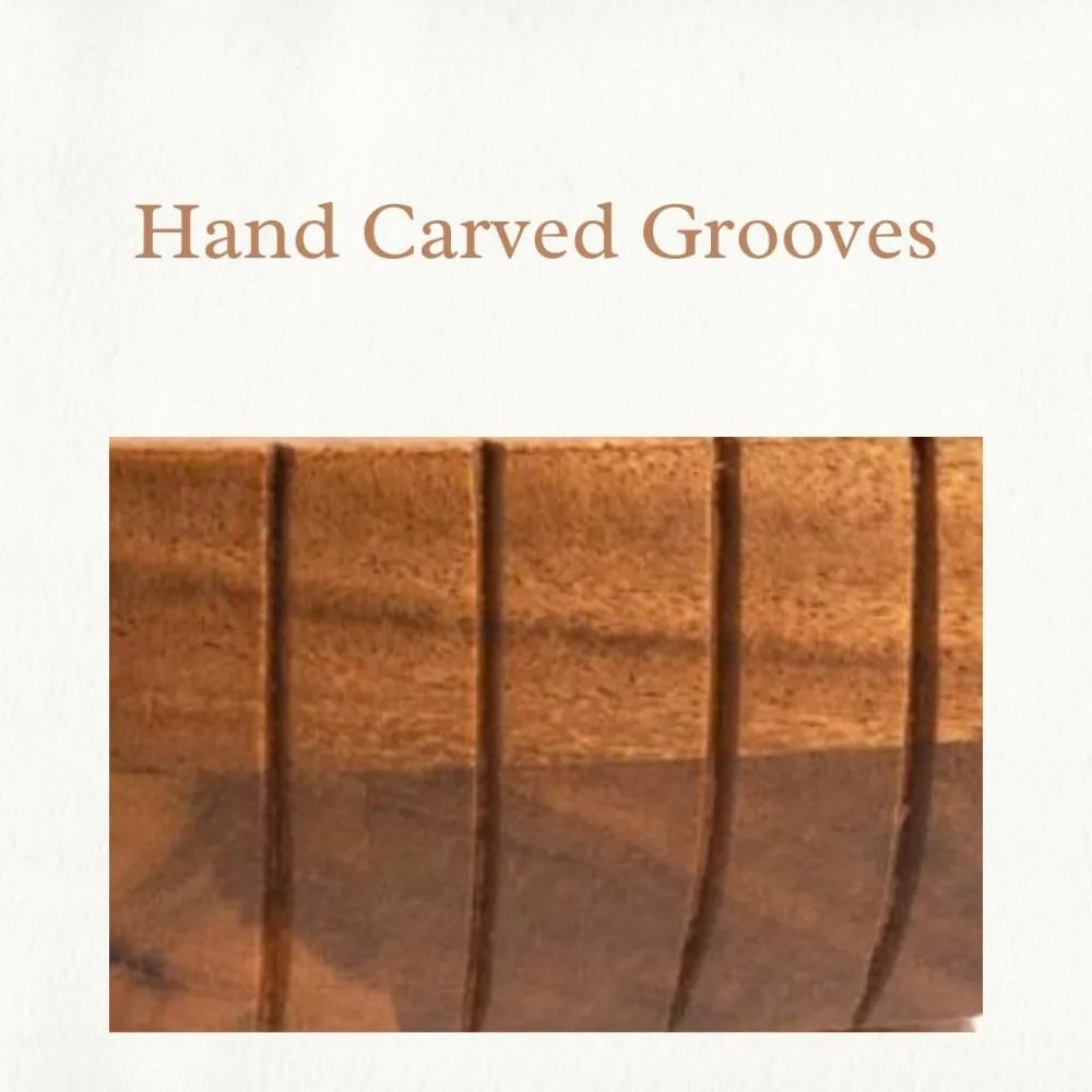 12" Wooden Pedestal Fruit Bowl