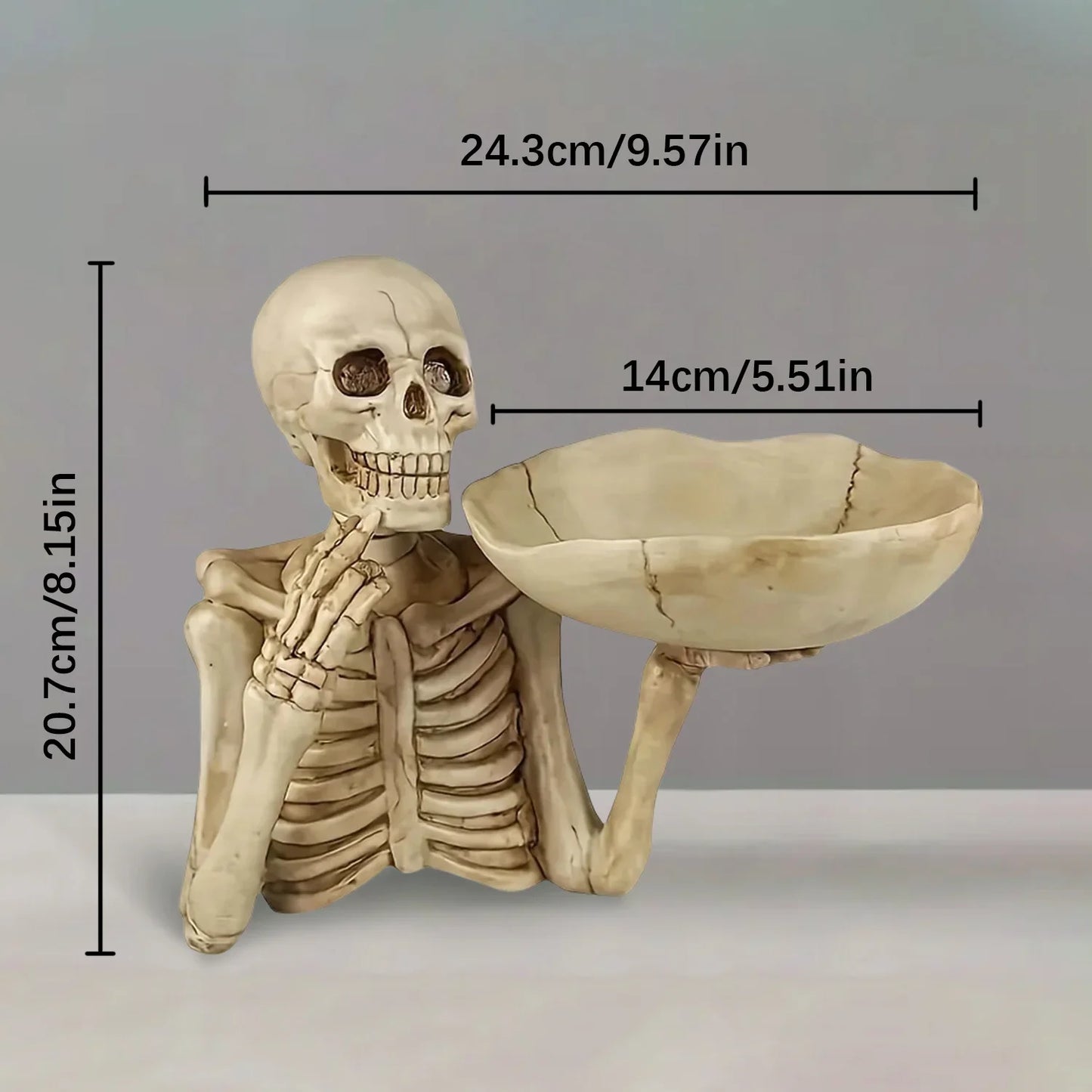 Resin Skull Storage Tray Ornament Skeleton