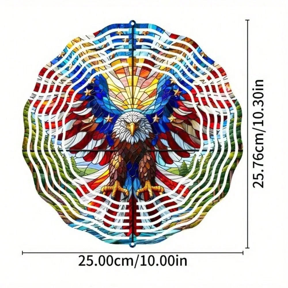 1PC Mandala Wind Chime&Patriotic Eagle Wind Spinner