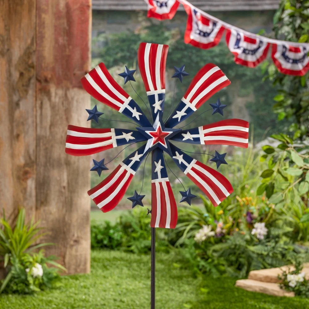 63 Inch Metal Americana Wind Spinner Patriotic