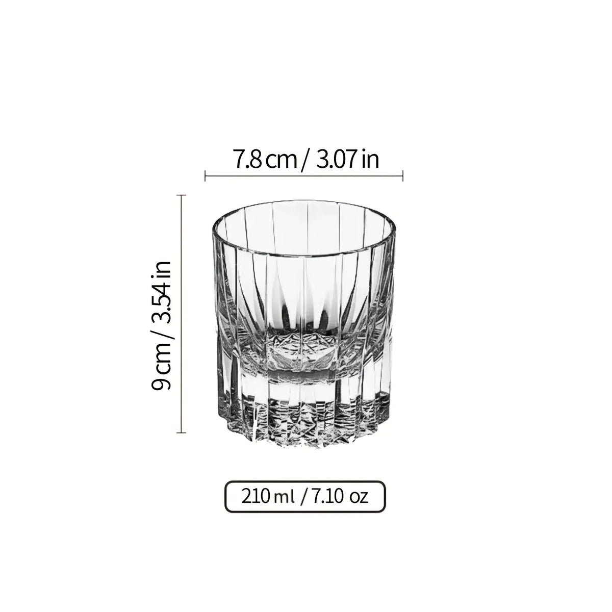 Vintage Transparent Crystal Whiskey Tumbler, Thick Bottom