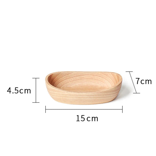 Boat Shape Serving Bowl Natural Solid Oval Wooden Bowl