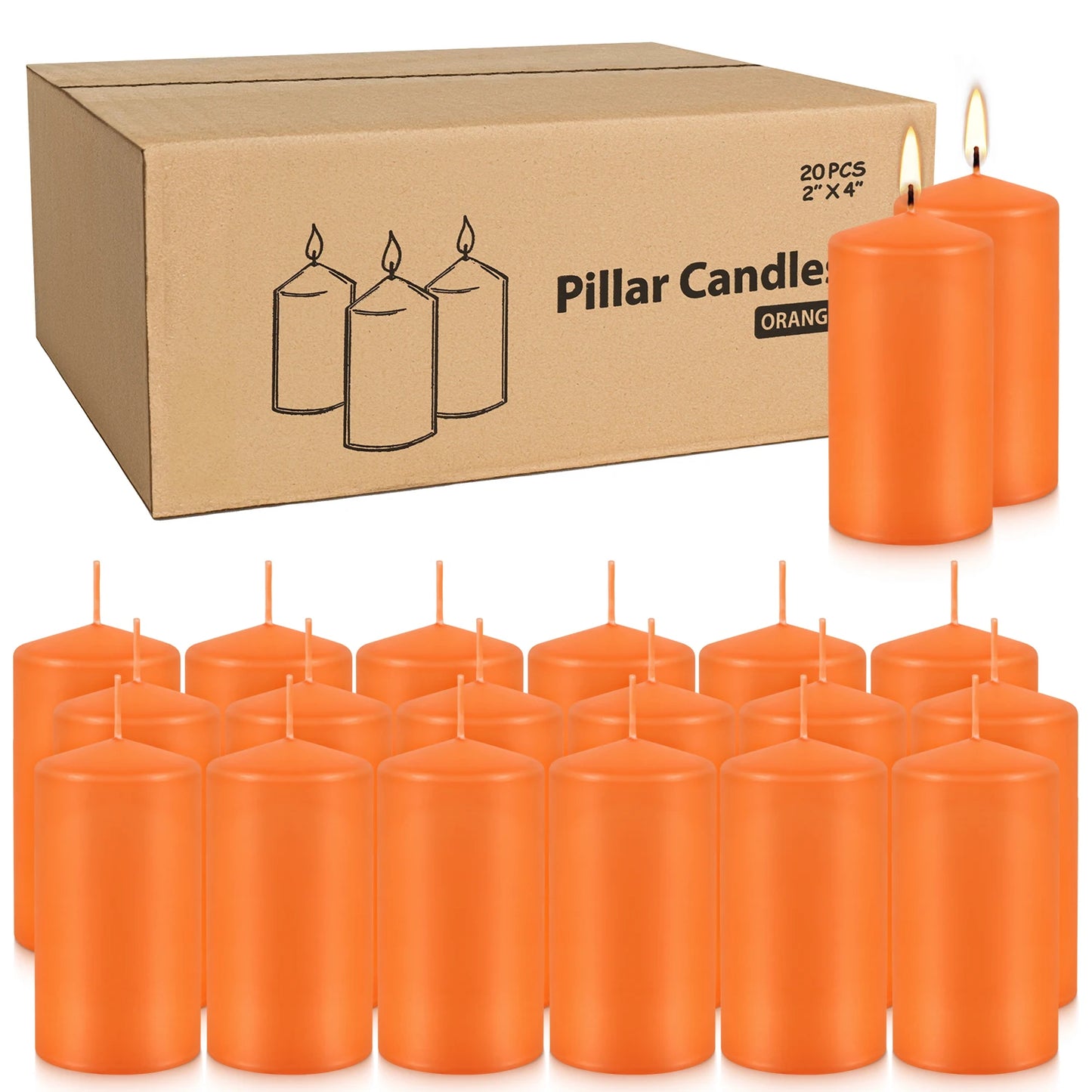 20 2-Inch Pillar Wax, Hand Poured