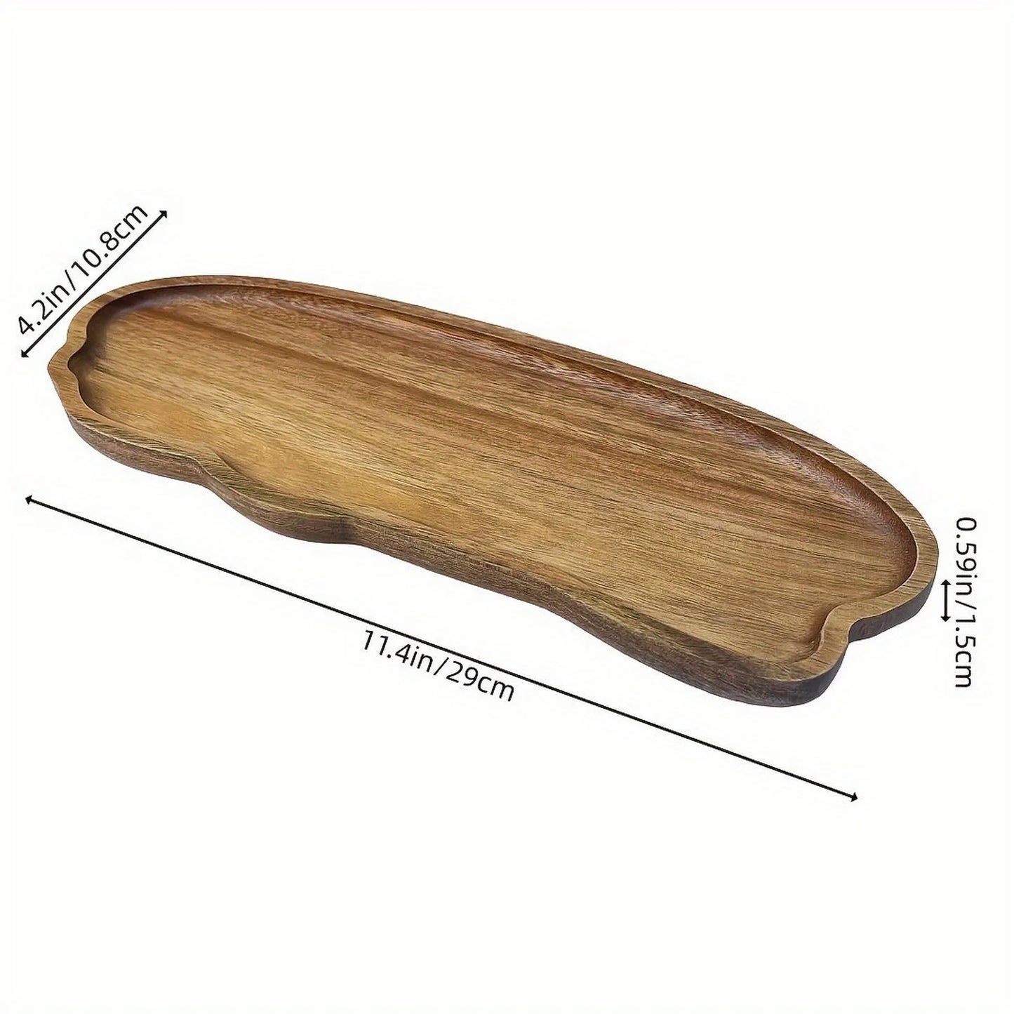 Japanese Style Acacia Wood Tray Rectangle