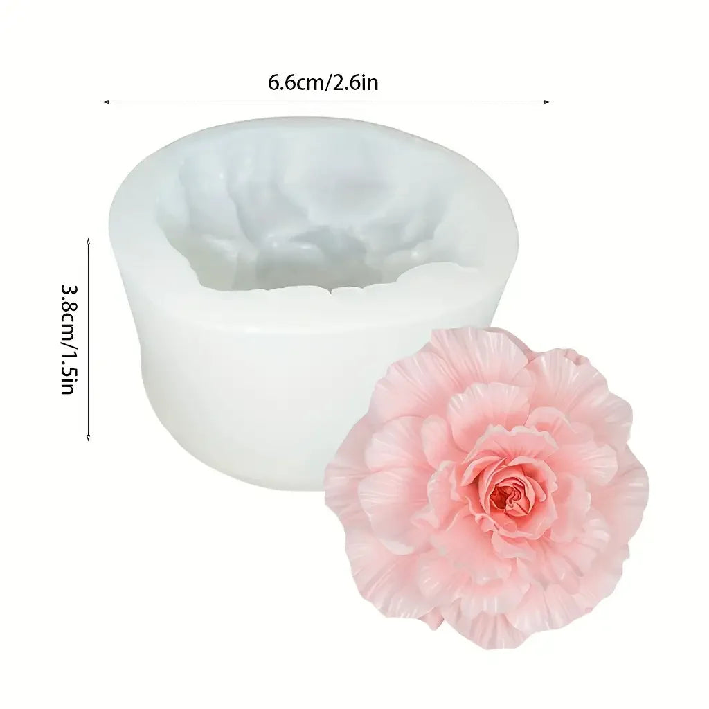 1 Piece 3D Elegant Rose Silicone Mold - Reusable Flexible Mold for Candles, Resin Art, Handmade Soap and Clay Making