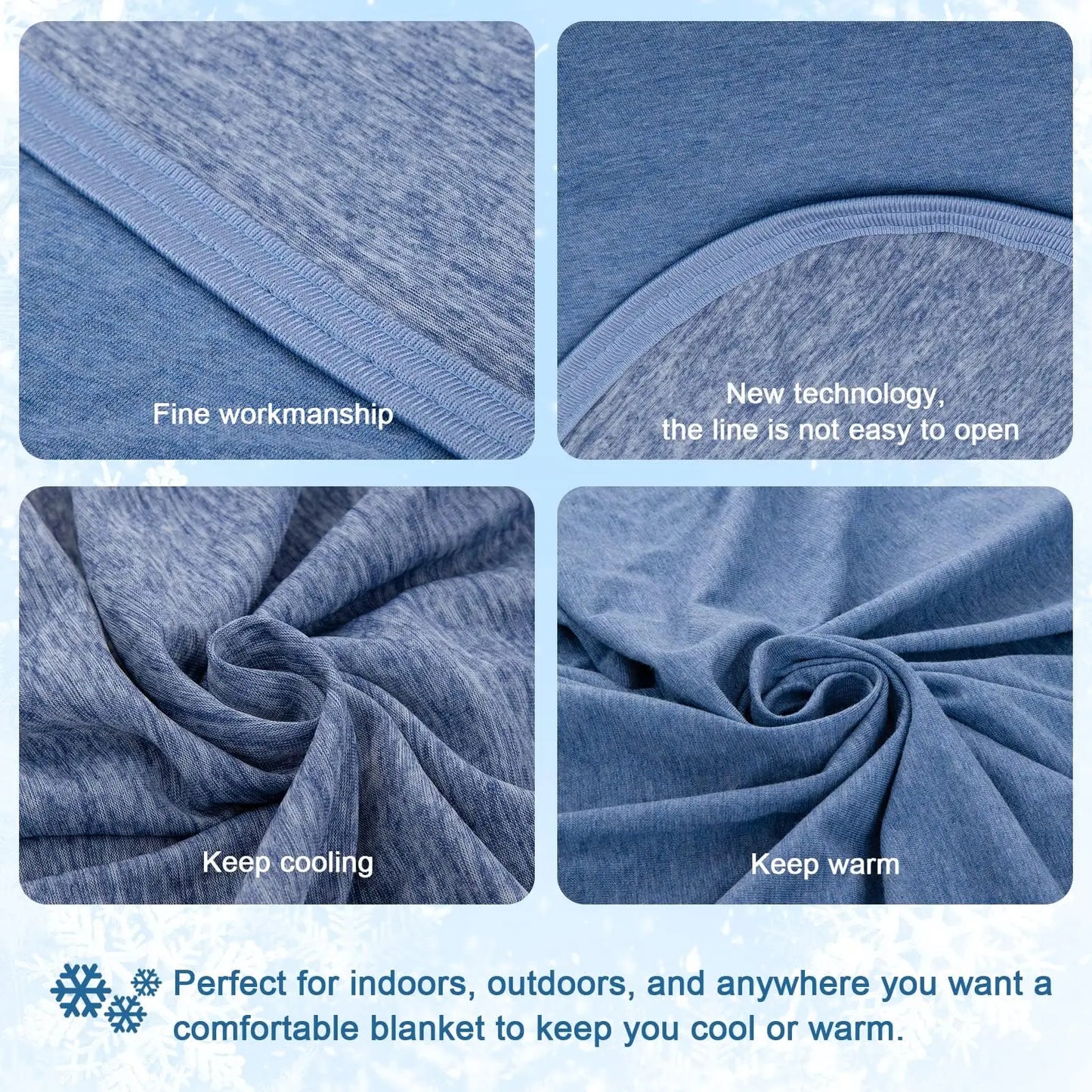 One solid color lightweight breathable reversible cooling blanket