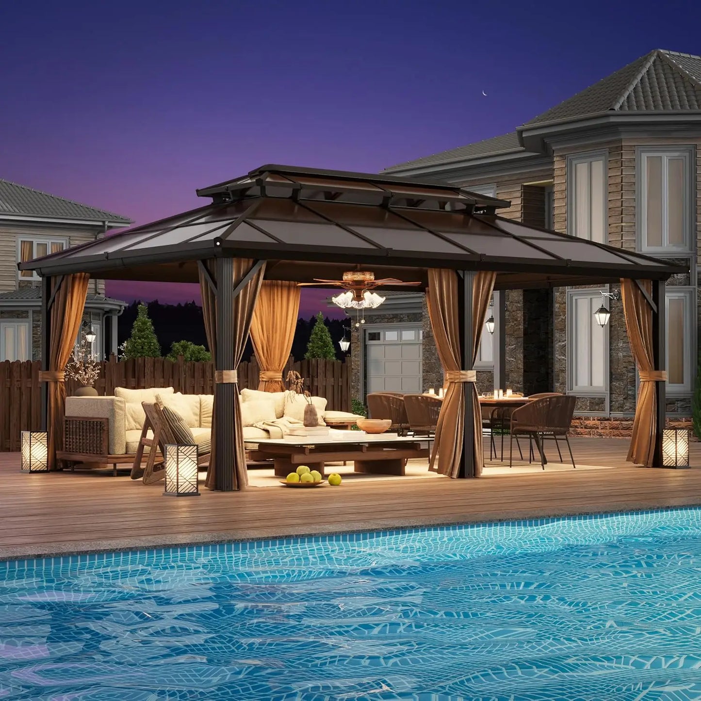 12'x20' Hardtop Gazebo, Double Roof Canopy