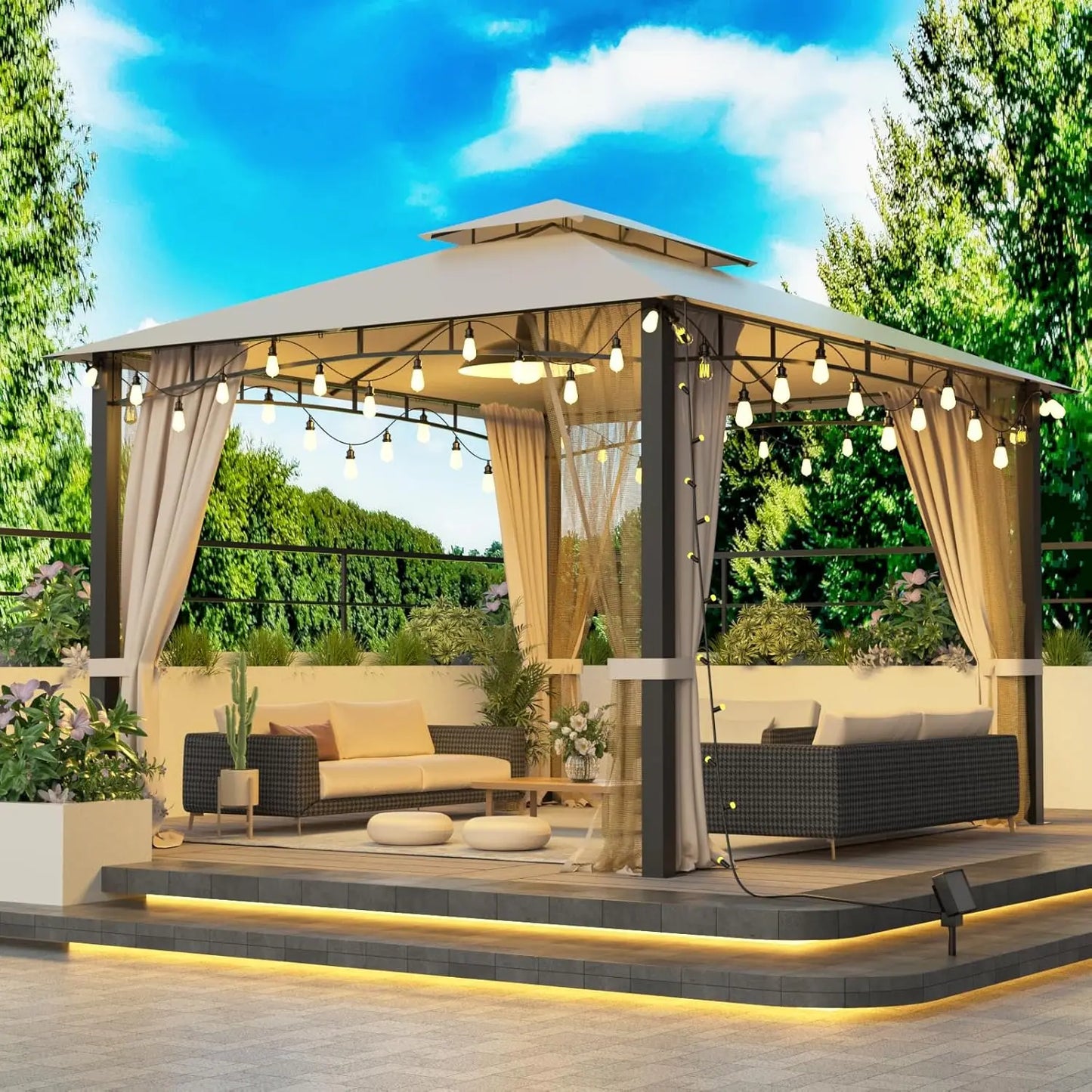 Patio Gazebo 10x12, Heavy Duty Soft Top Gazebos
