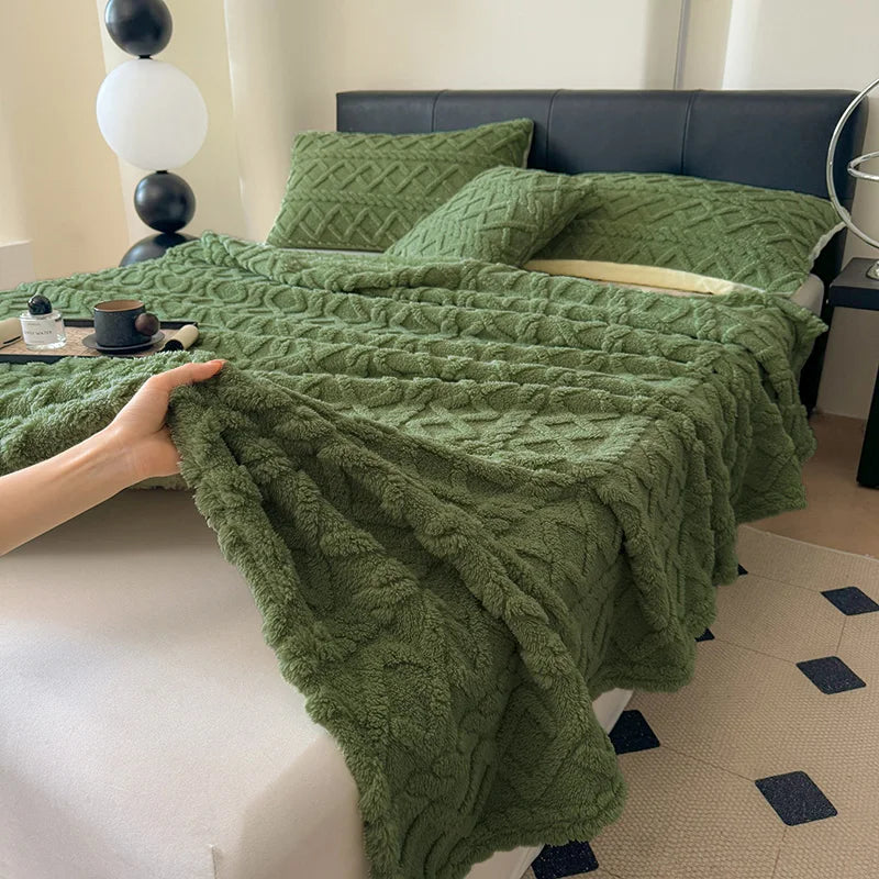 ltra-Soft 3D Plush 1pc Luxurious Fleece Blanket