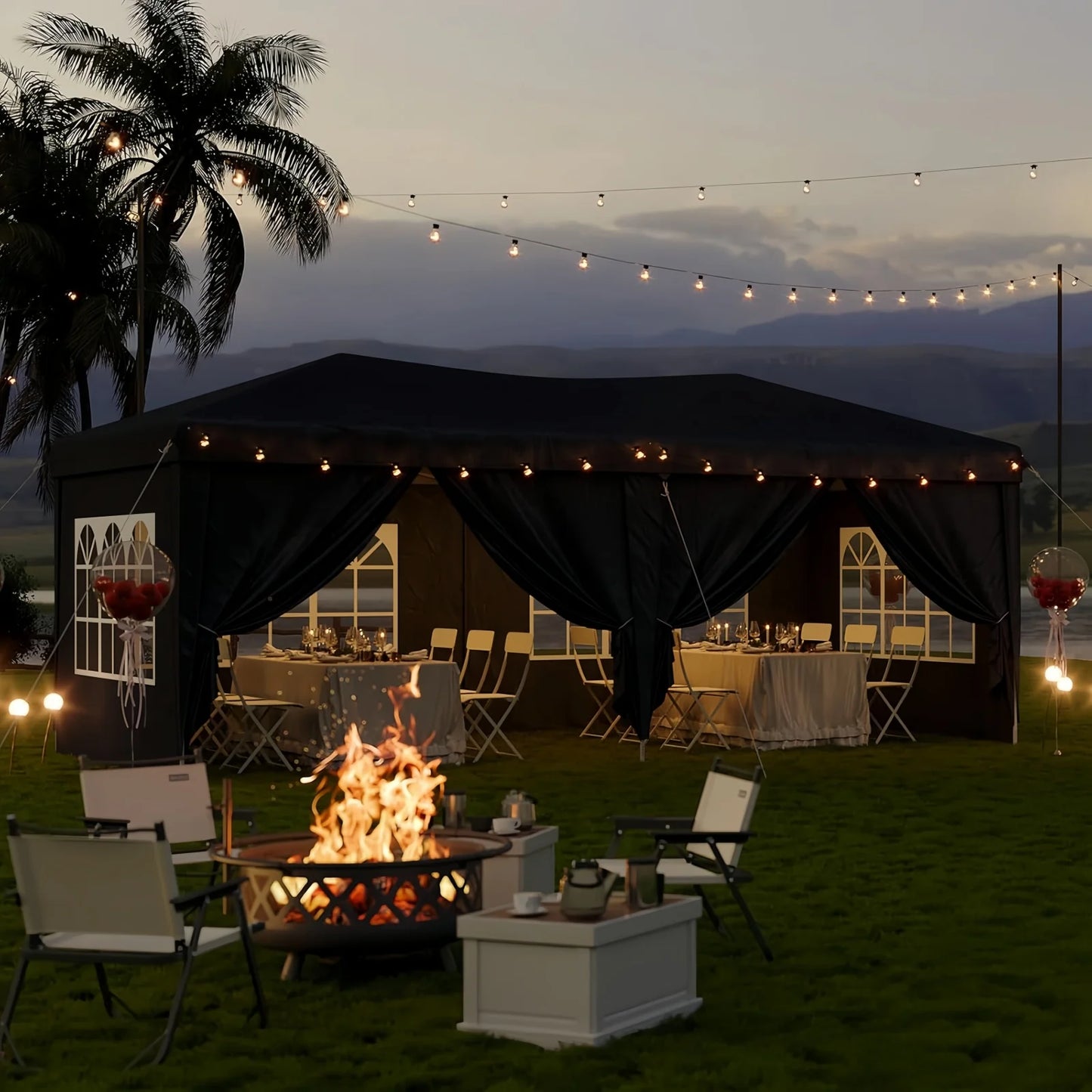 Aoxun 10x20ft Pop Up Gazebo With Sides Waterproof Outdoor Canopy