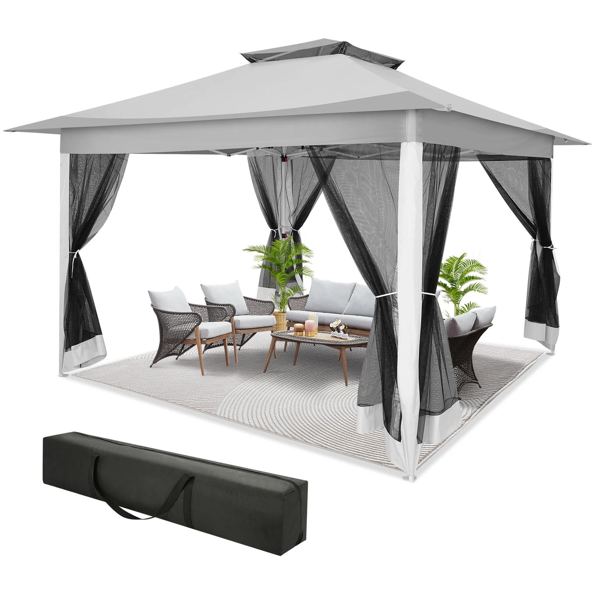 12x12ft Pop Up Gazebo Canopy Tent Easy Set Up