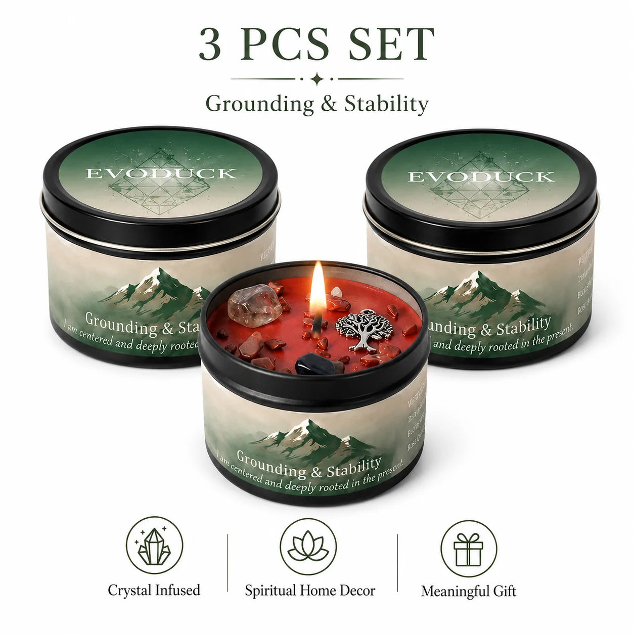 3Pcs Grounding & Stability Scented Candle Set,