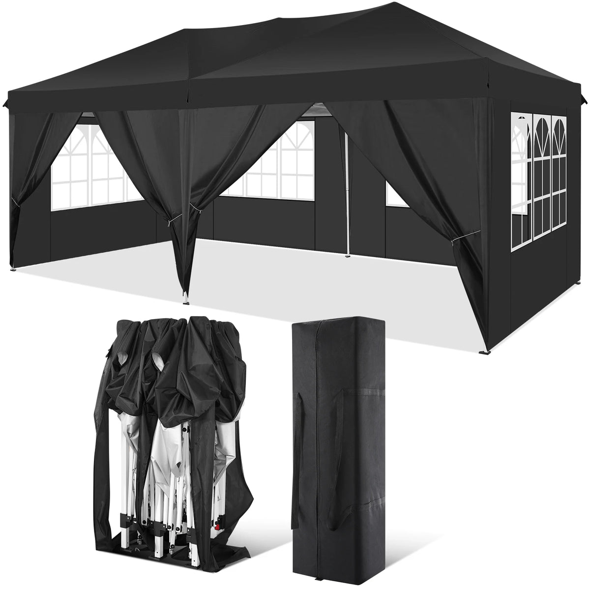 10x20 FT Pop up Canopy Tent with Sidewalls,