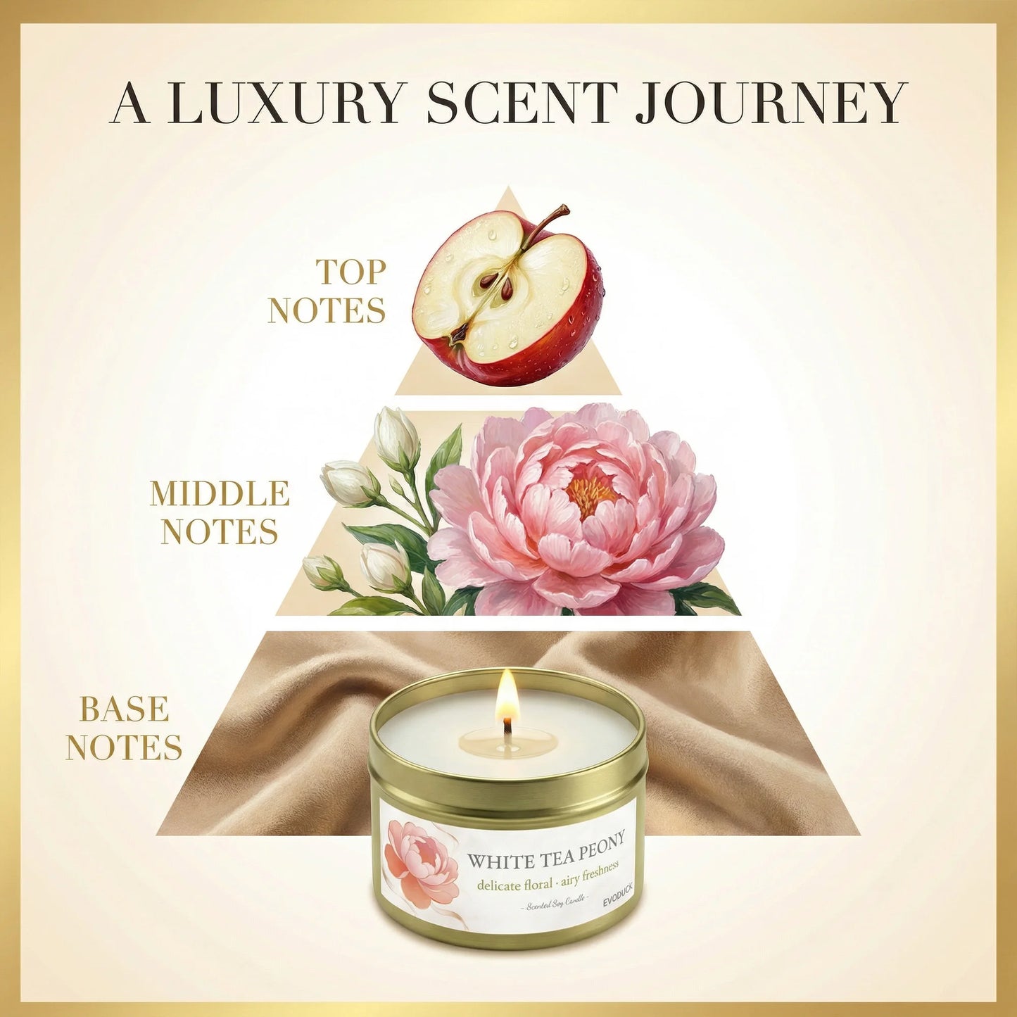 4Pcs Floral Scented Candle Set  Natural Soy Wax Tin Candles