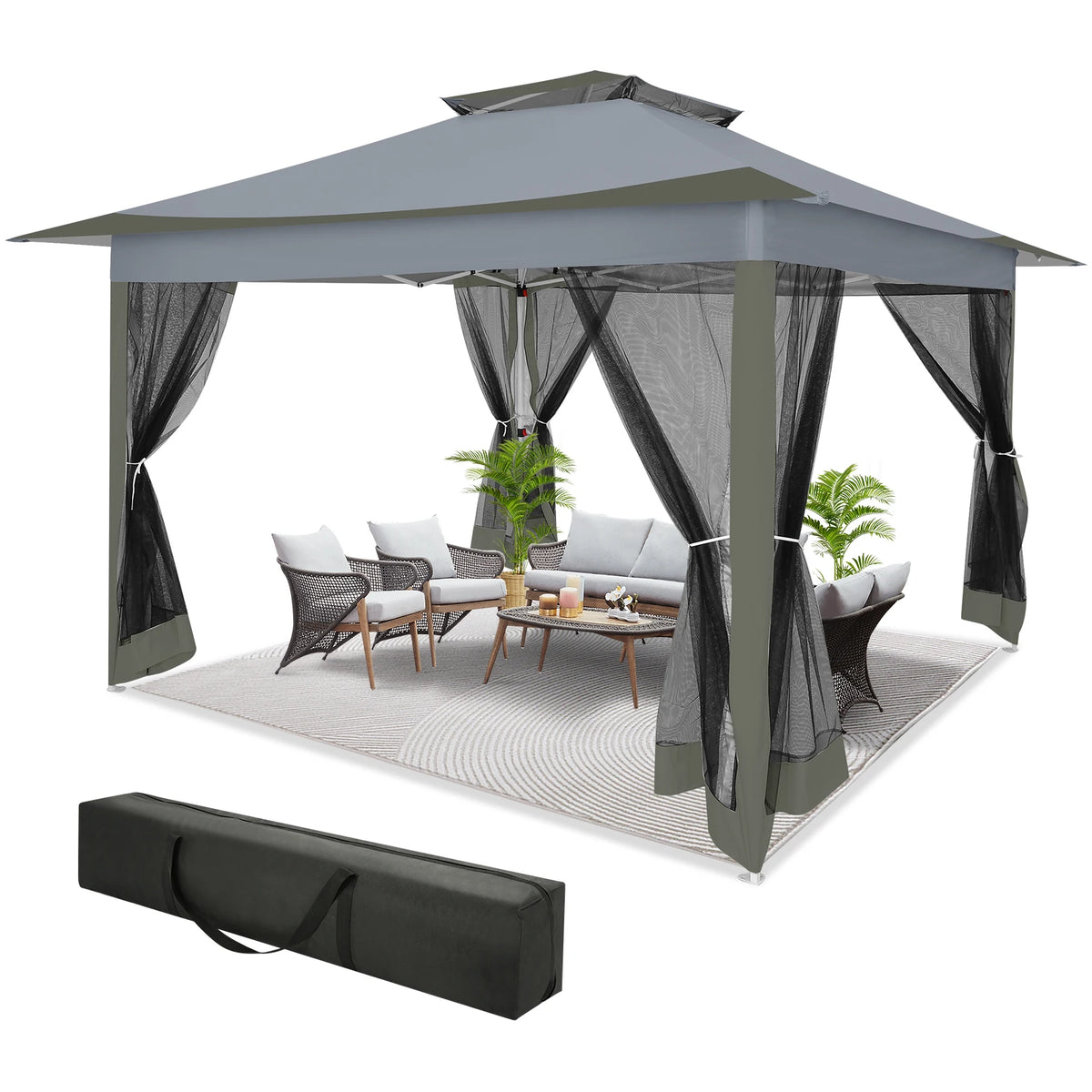12x12ft Pop Up Gazebo Canopy Tent Easy Set Up
