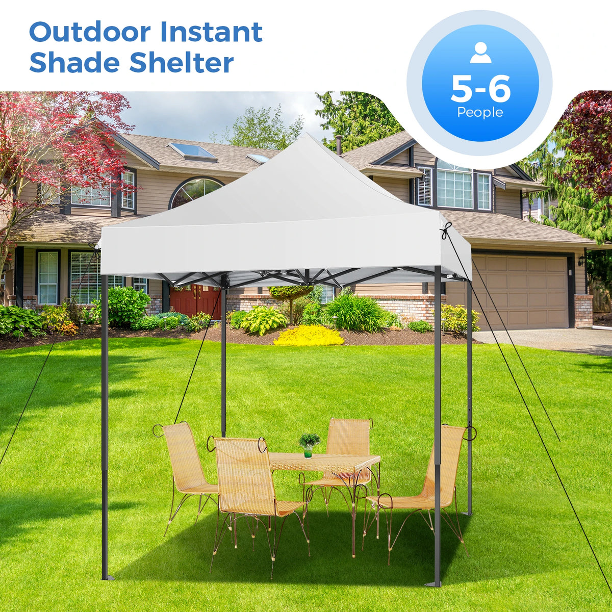 6.6x6.6FT Pop up Canopy Tent Heavy Duty Without Sidewalls,
