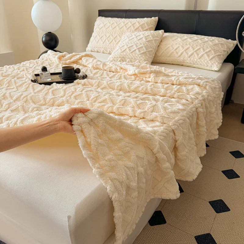 ltra-Soft 3D Plush 1pc Luxurious Fleece Blanket