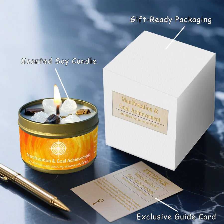 3Pcs Manifestation & Goal Achievement Cinnamon & Sandalwood Scented Soy Candles