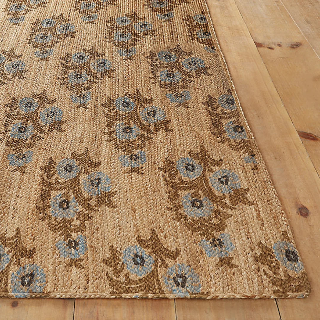 Printed Jute Area Rug Natural Fiber Rug 3' x 5'
