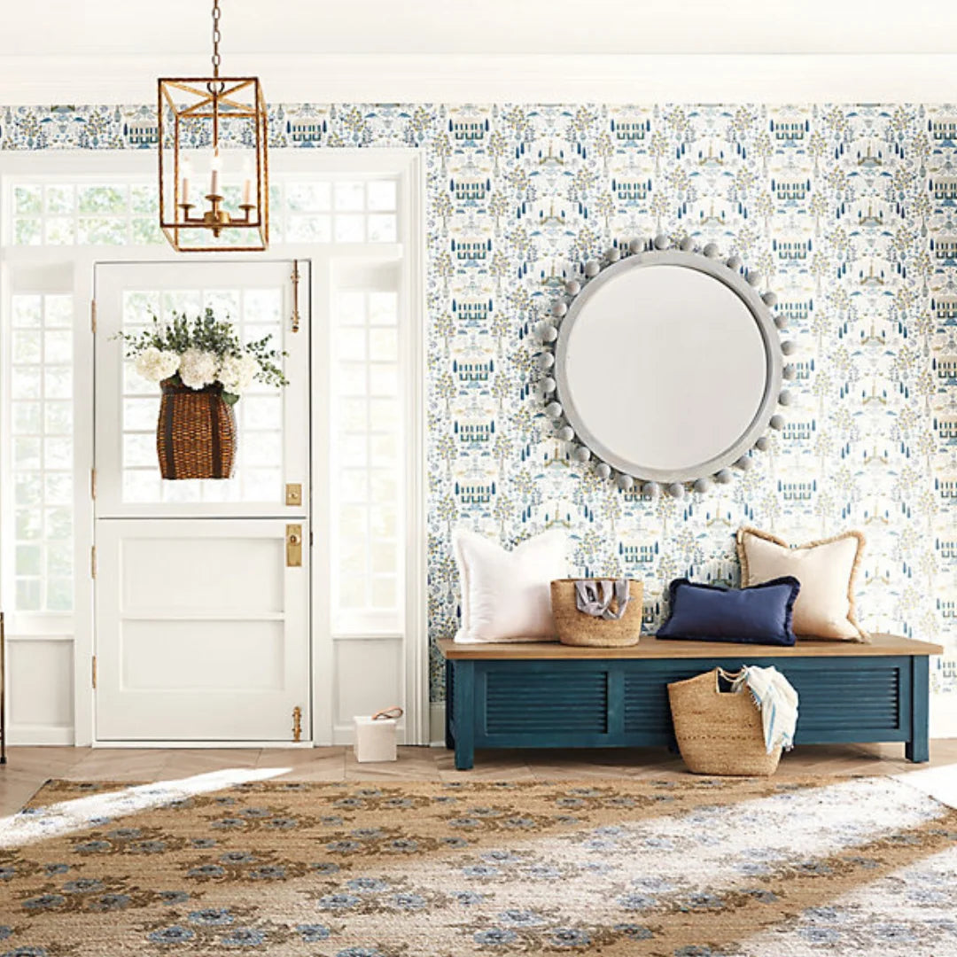 Printed Jute Area Rug Natural Fiber Rug 3' x 5'