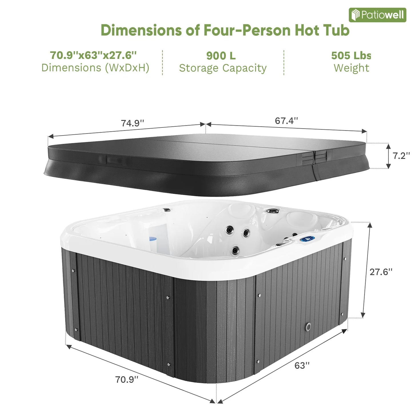 2 To 4 Person 25-Jet Outdoor Hot Tub