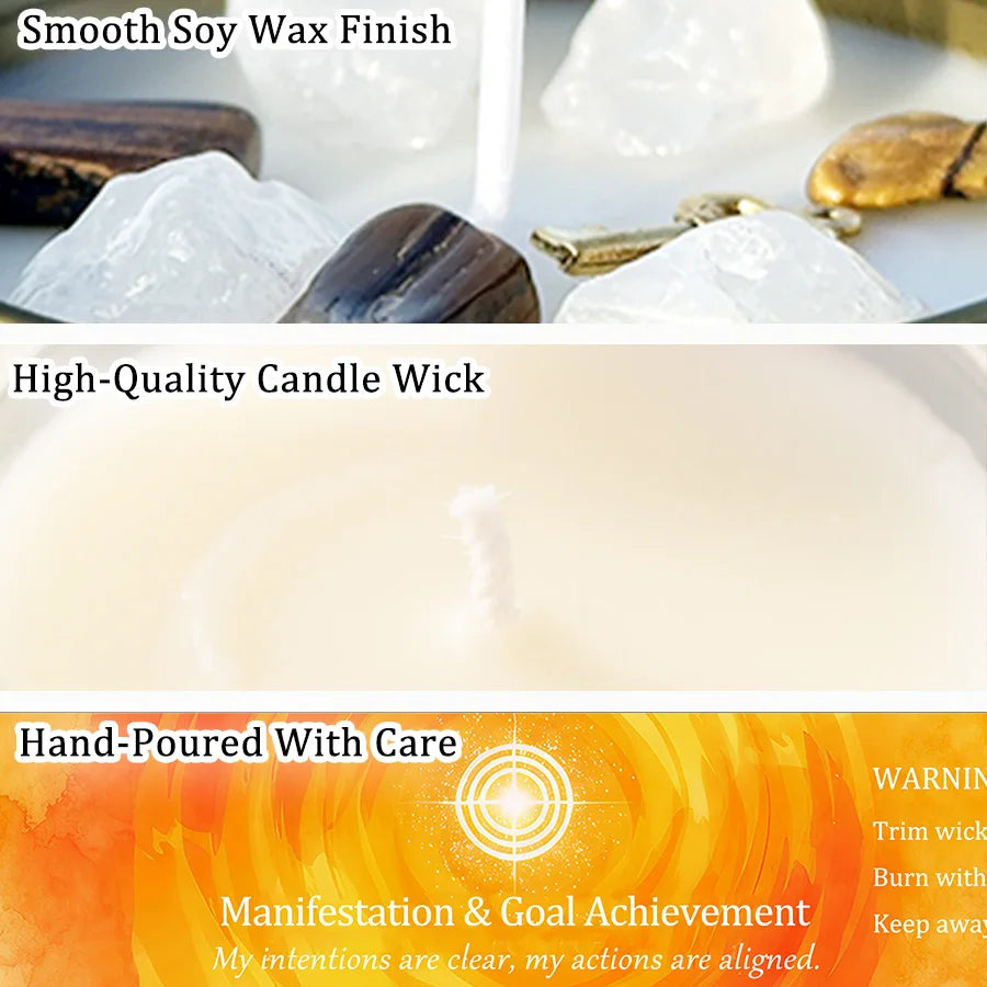 3Pcs Manifestation & Goal Achievement Cinnamon & Sandalwood Scented Soy Candles