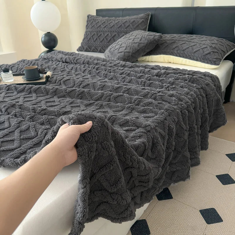 ltra-Soft 3D Plush 1pc Luxurious Fleece Blanket