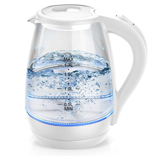 Electric Tea Kettle -1.7L Glass, Fast Boiling