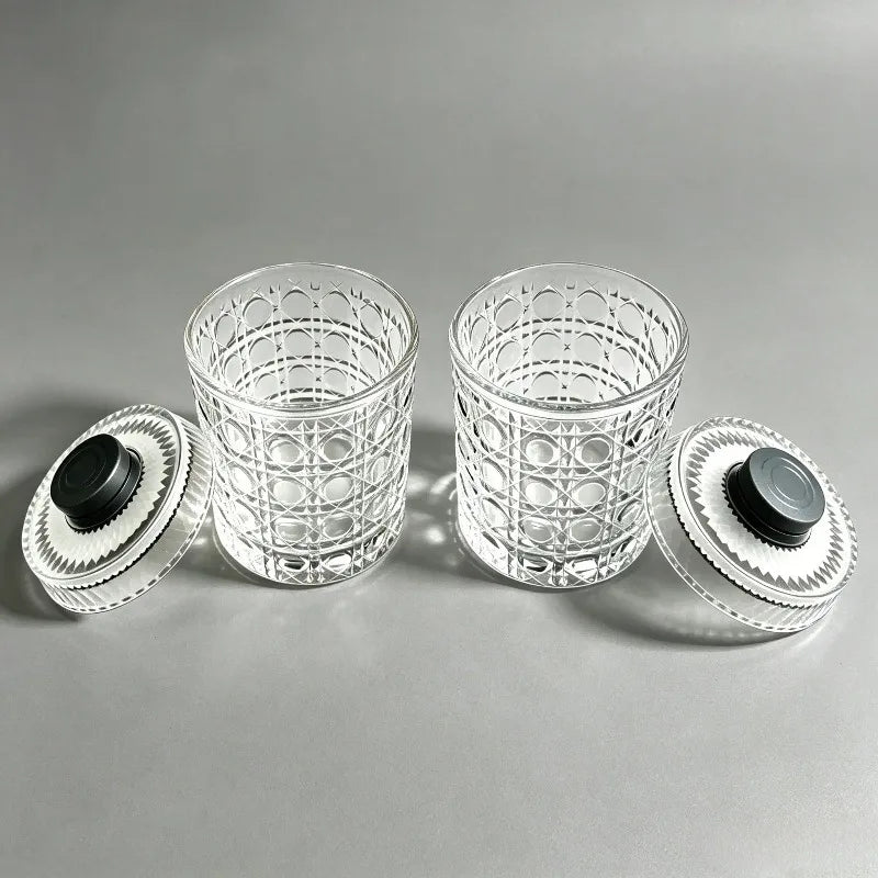 Two Whiskey Glasses, 360-Degree Rotating,