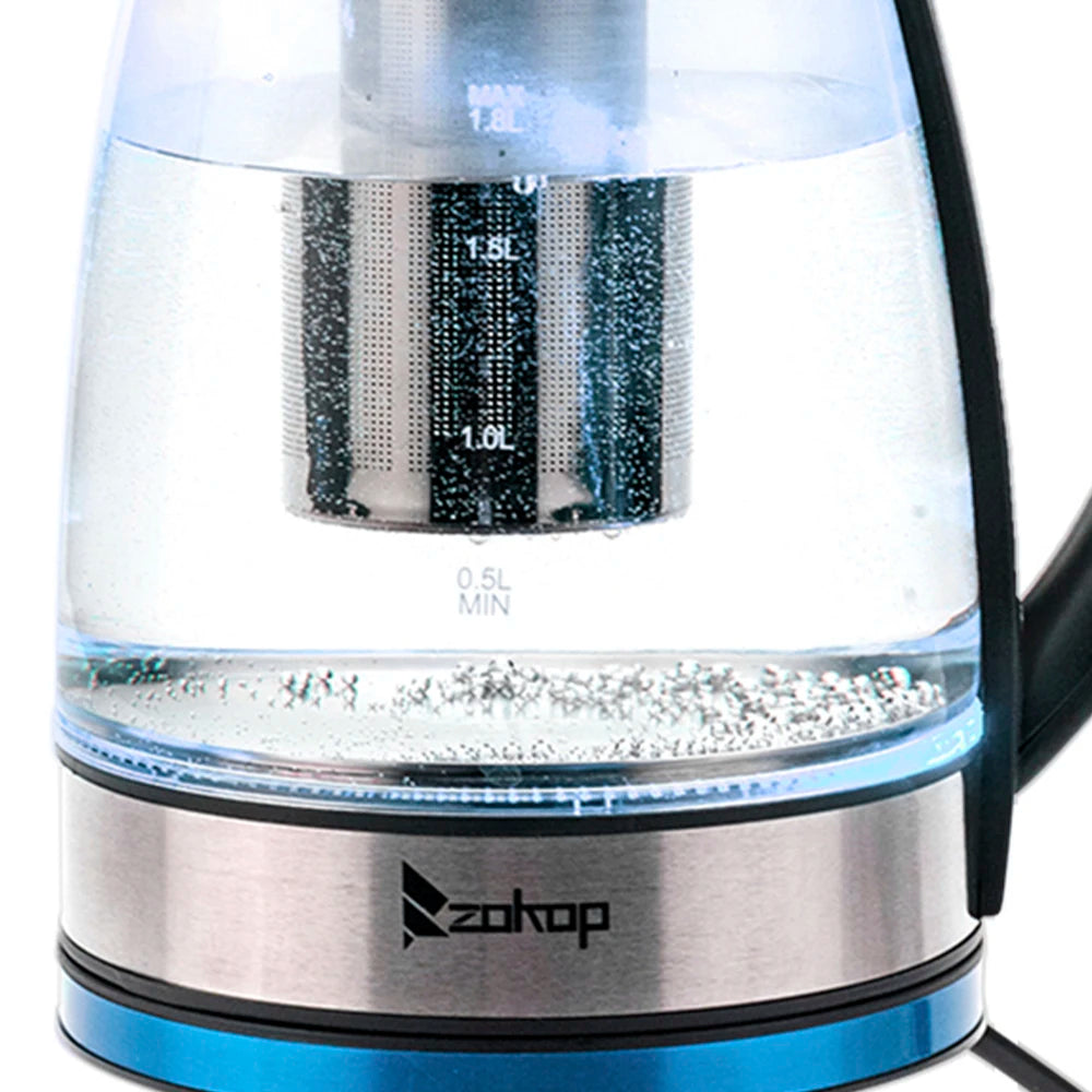 HD-1861-A 110V 1200W 1.8L Electric Glass Kettle US Plug