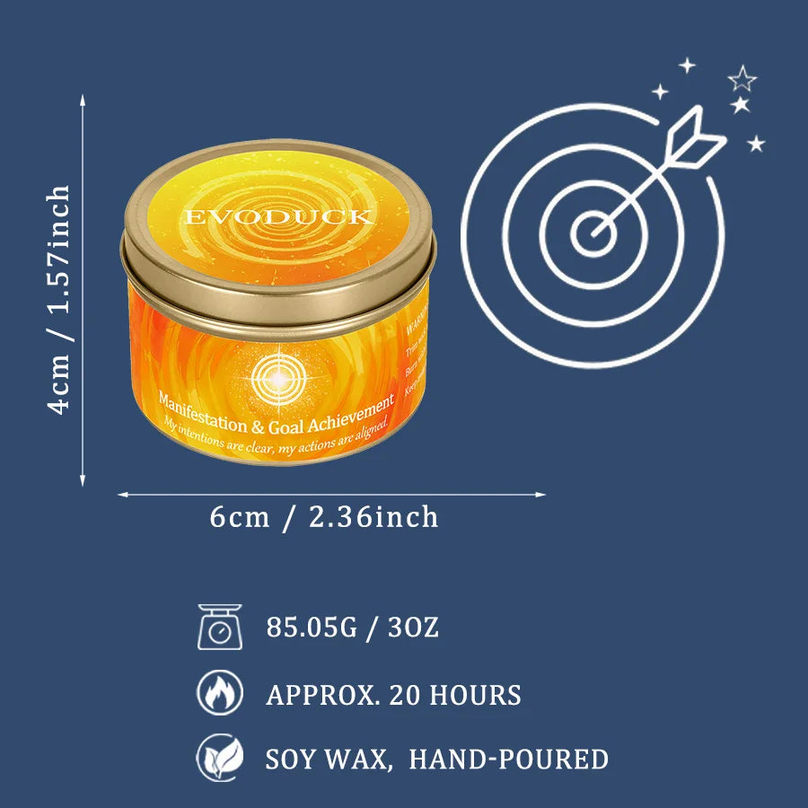 3Pcs Manifestation & Goal Achievement Cinnamon & Sandalwood Scented Soy Candles