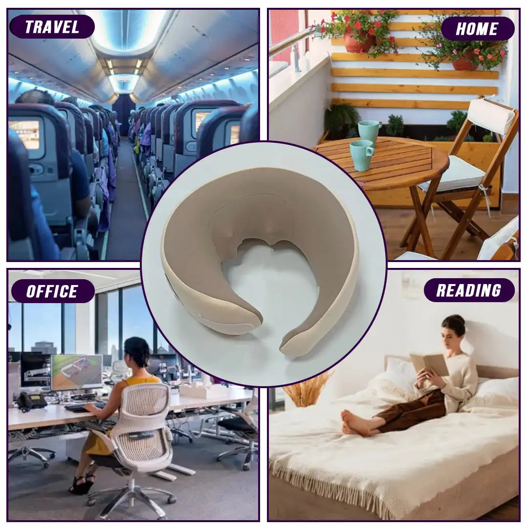 Heated Neck Massager Travel Pillow Deep Tissue Kneading