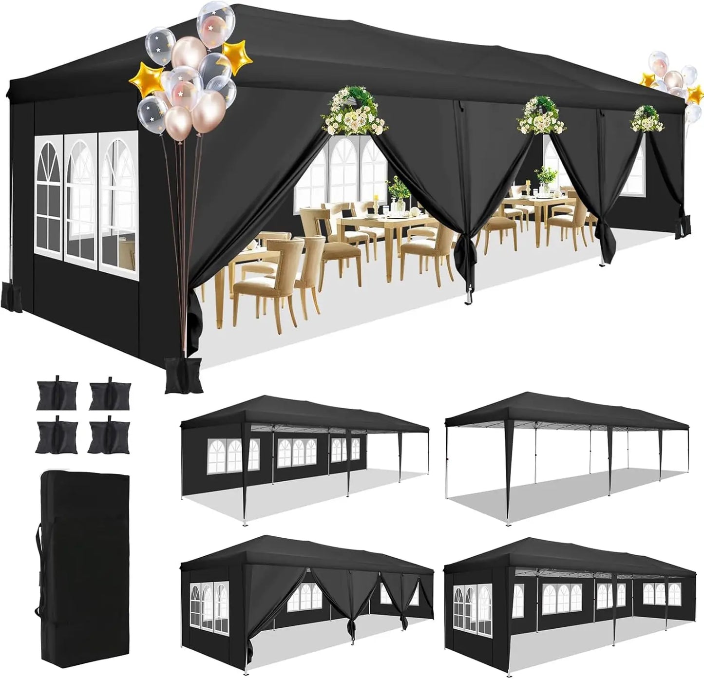 10x30ft Pop Up Canopy Tent with 8 Sidewalls