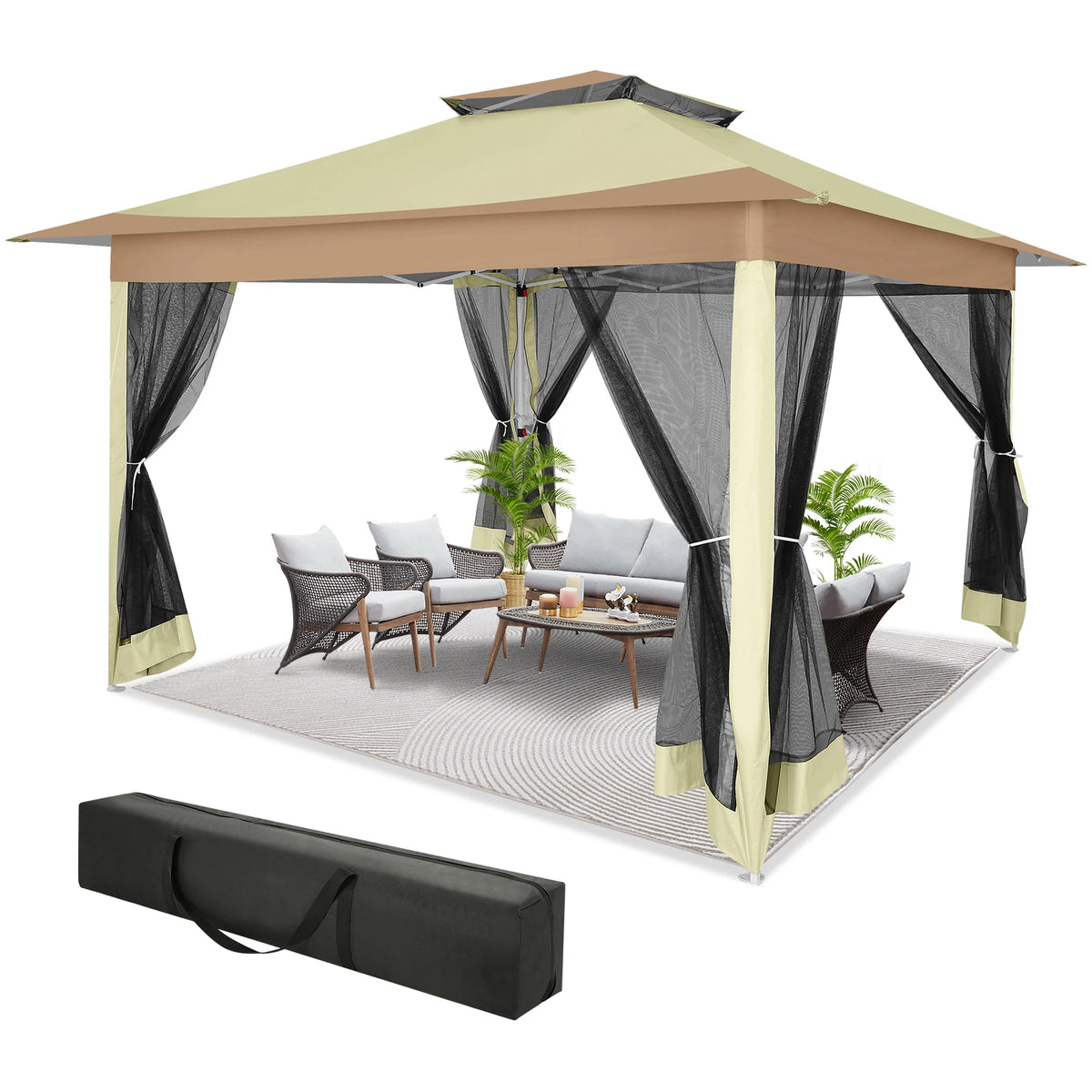 12x12ft Pop Up Gazebo Canopy Tent Easy Set Up